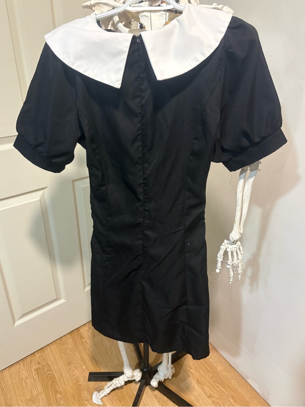 Zanzea Black Dress with White Contrast Collar - Picture 3 of 3